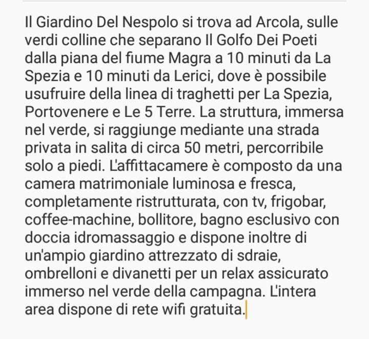 Il Giardino Del Nespolo Hotel Arcola Kültér fotó